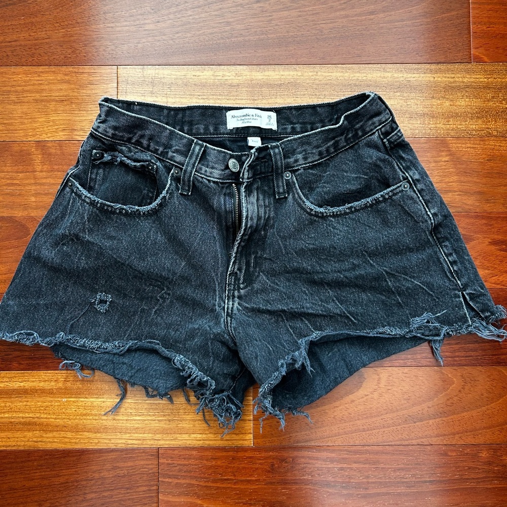 Abercrombie & Fitch Black Denim Jean Shorts